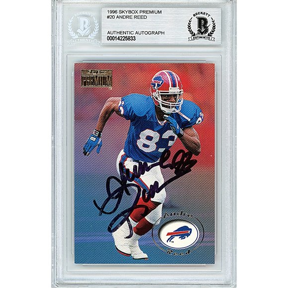 Andre Reed Signed 1996 Skybox Football Card Buffalo Bills Beckett BAS Autograph - Picture 1 of 4